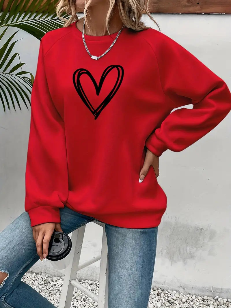 Azula Heart Print Sweater