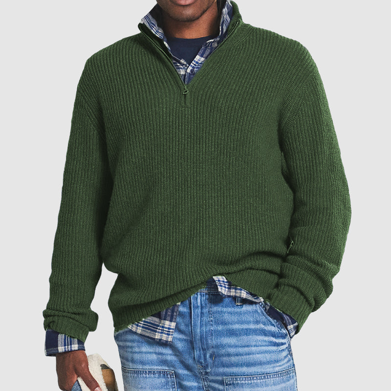 Classic Men's Business Casual Sweater Quarter Zip