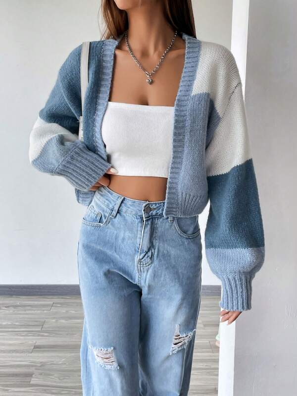 Rua Colorpop Cropped Drop Shoulder Cardigan