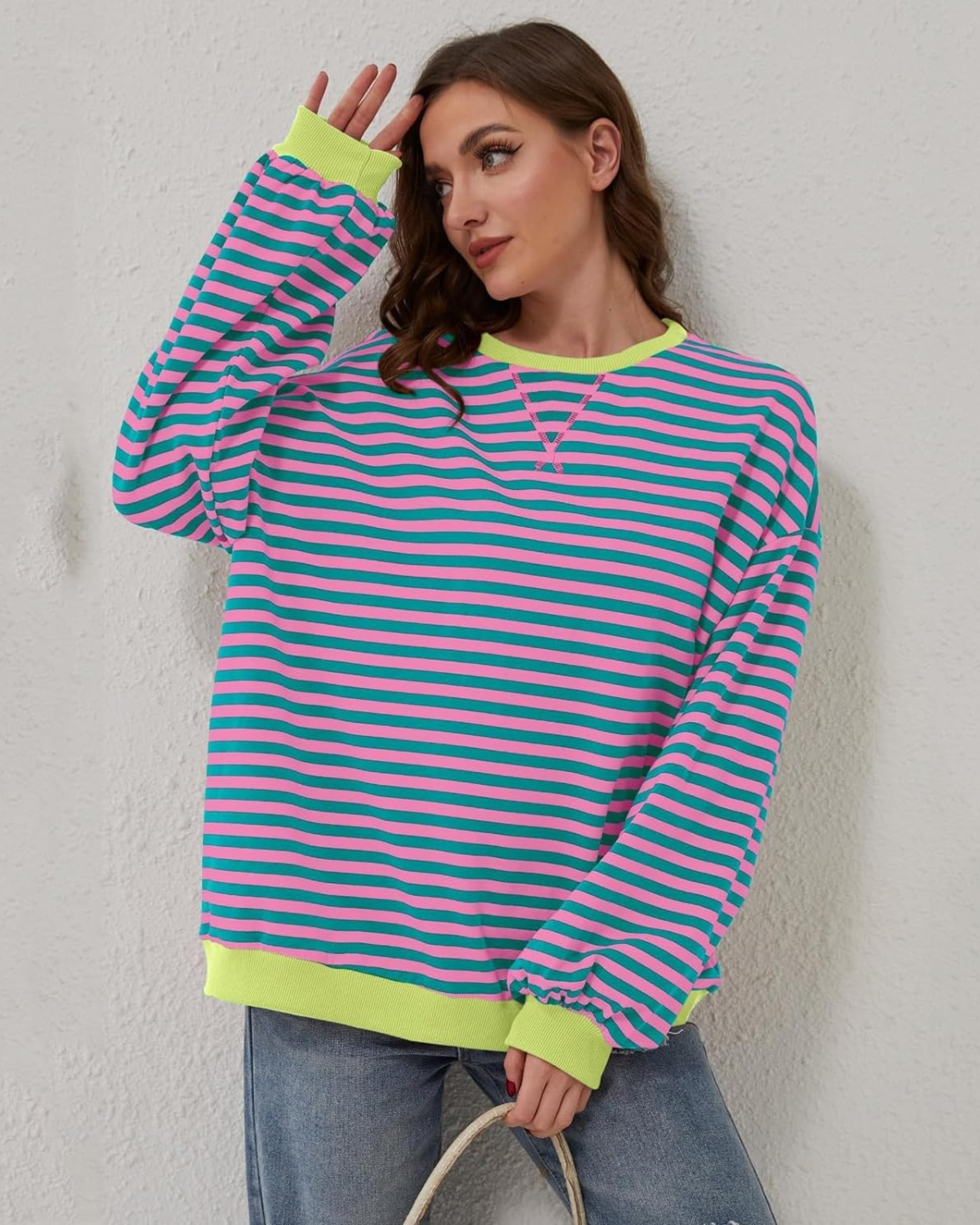 Luna Striped Long Sleeve Sweatshirt