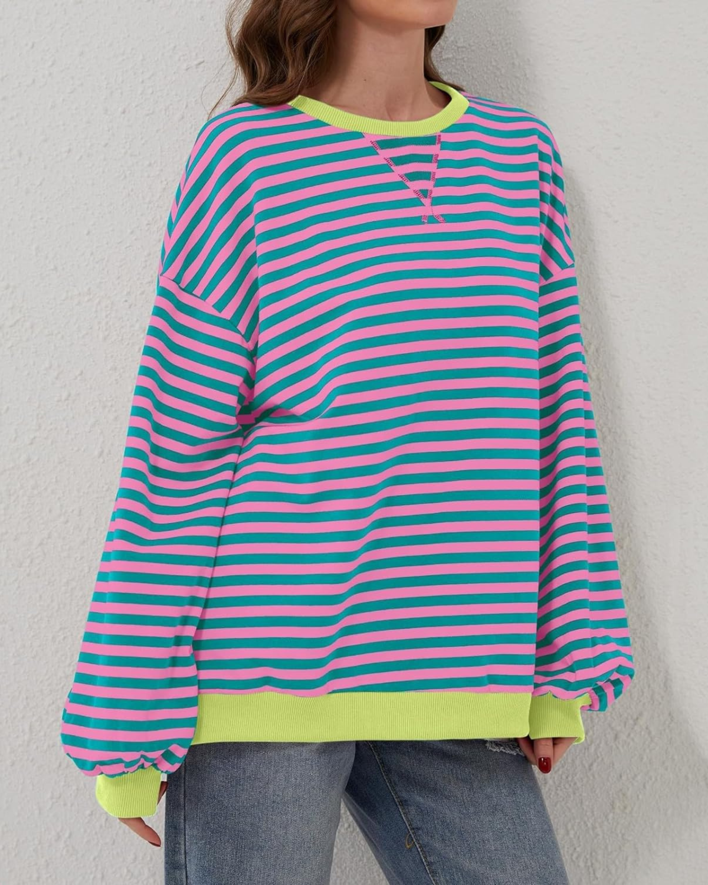 Luna Striped Long Sleeve Sweatshirt