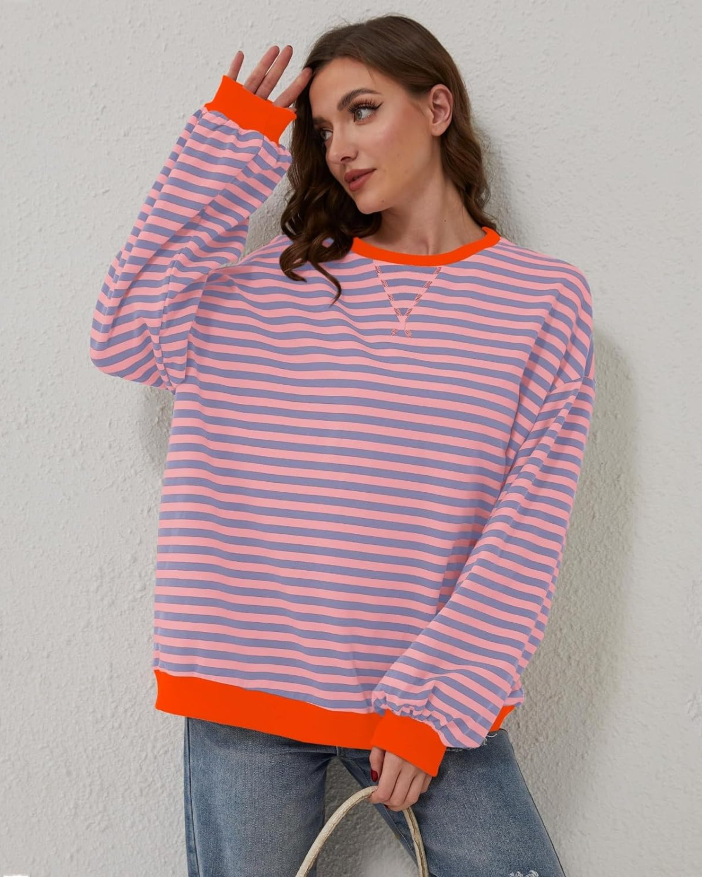 Luna Striped Long Sleeve Sweatshirt