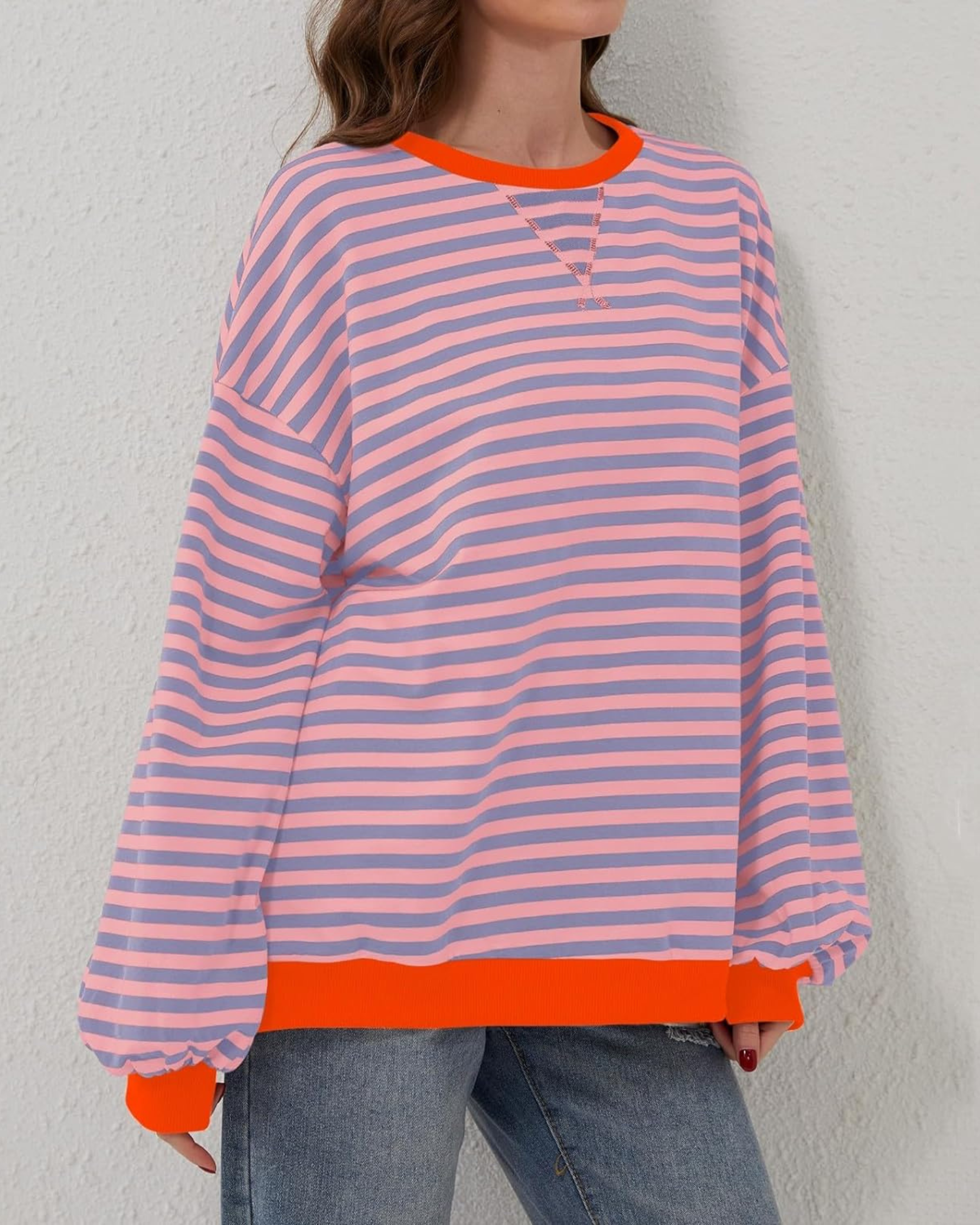 Luna Striped Long Sleeve Sweatshirt