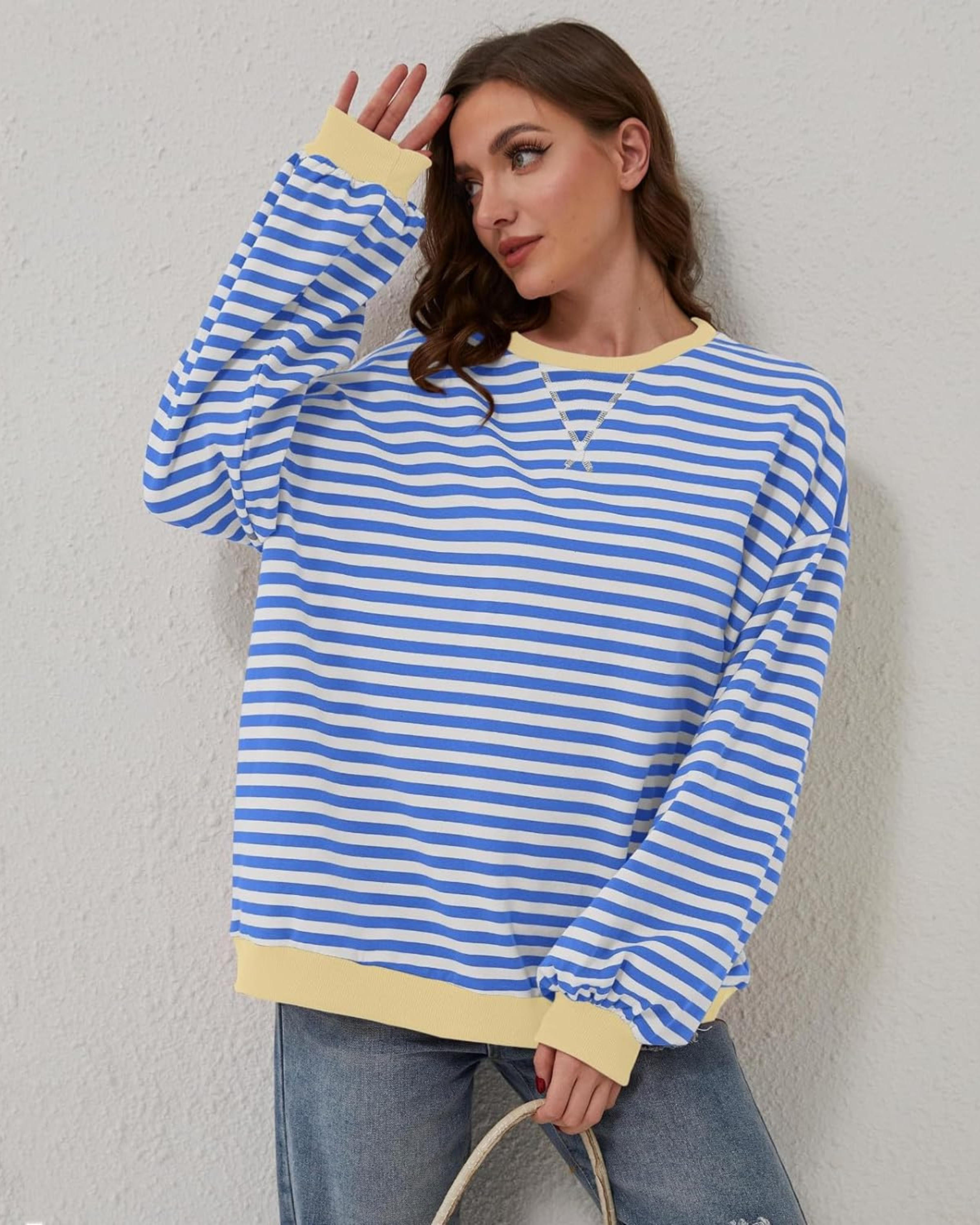 Luna Striped Long Sleeve Sweatshirt