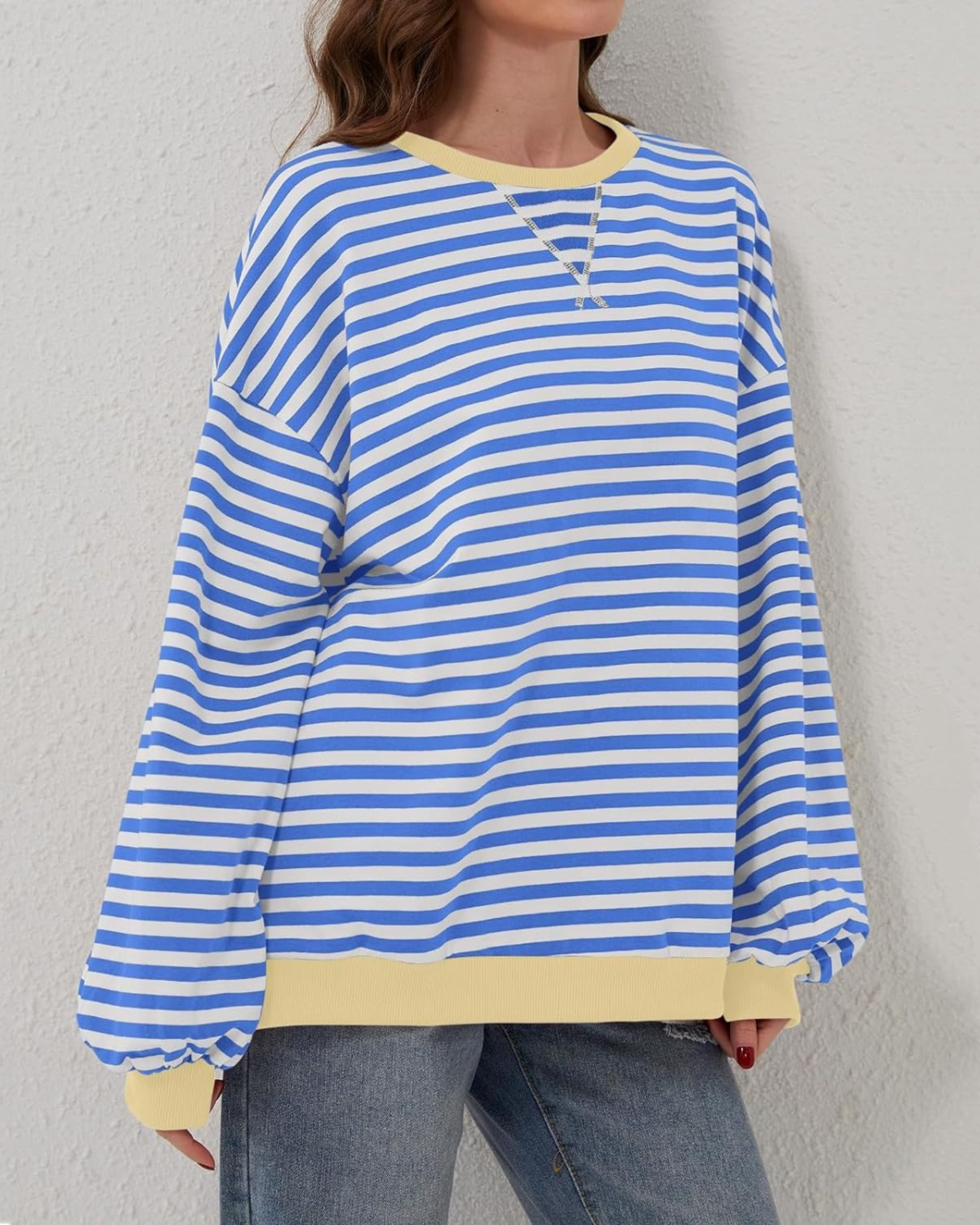 Luna Striped Long Sleeve Sweatshirt