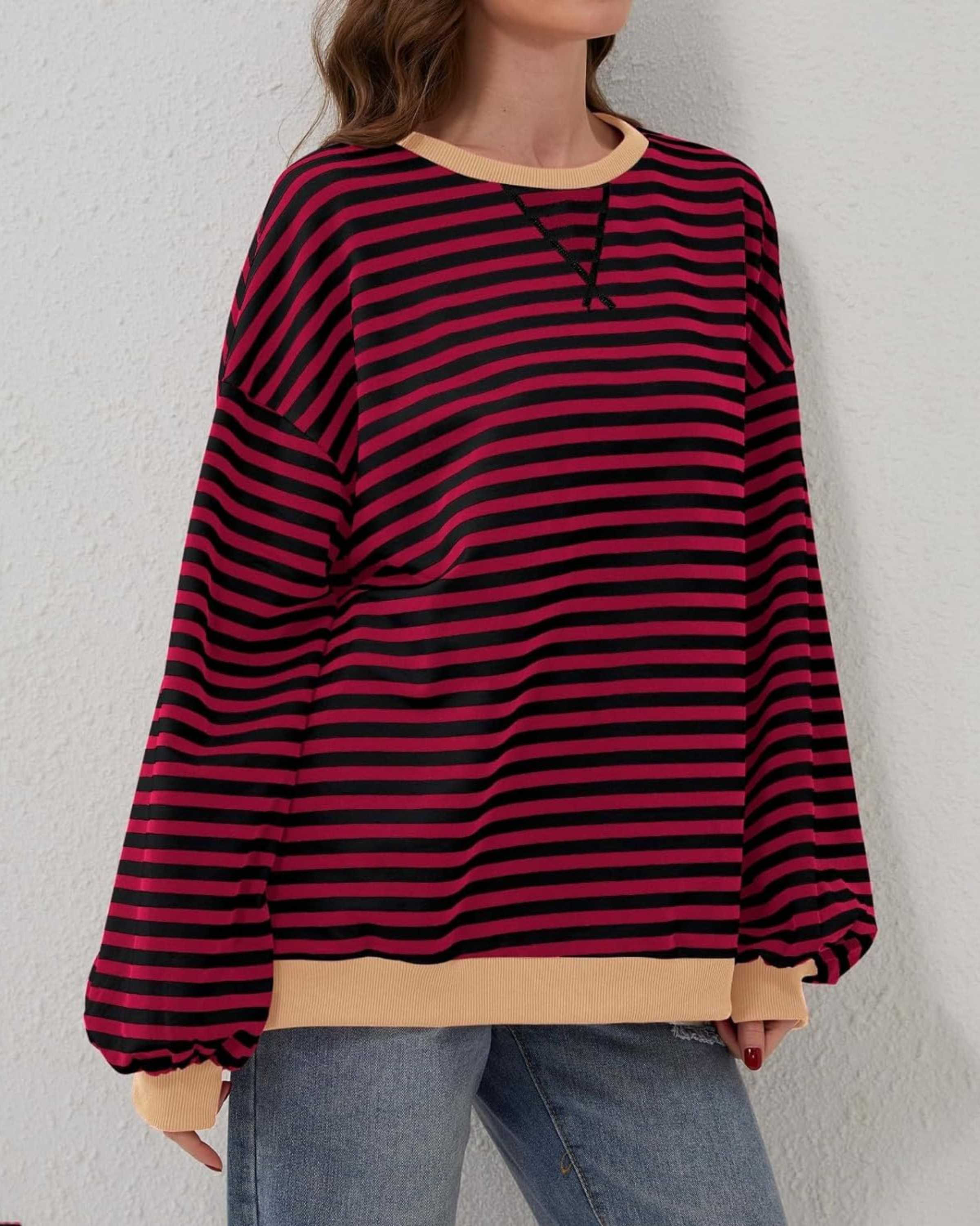 Luna Striped Long Sleeve Sweatshirt