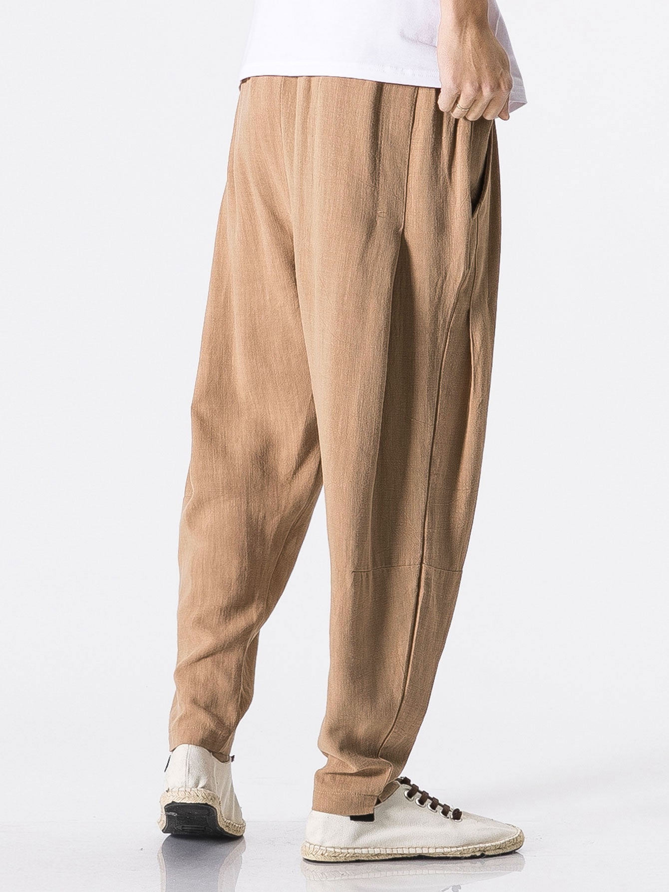 Detachable Belt Relaxed Linen Harem Pants