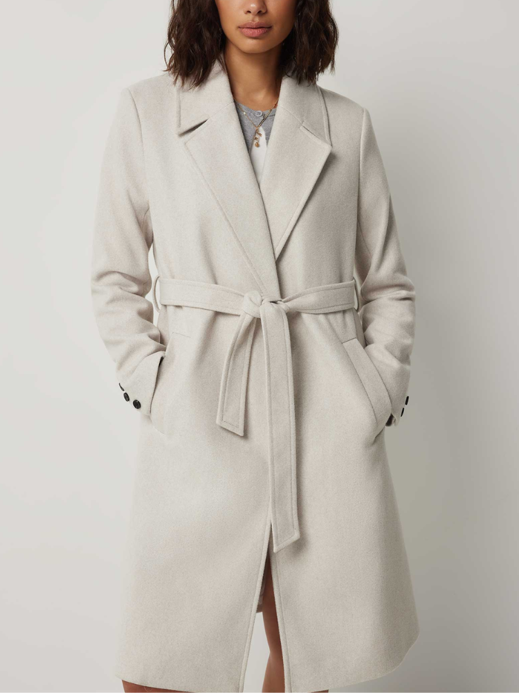 Soft Felted Tie-Belt Coat