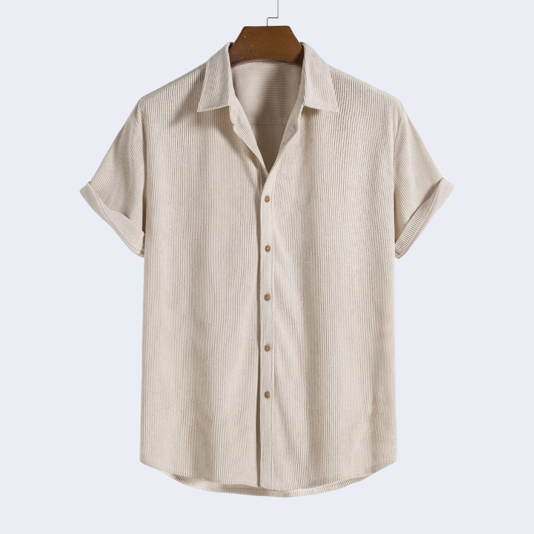 Corduroy Button Up Short Sleeved Shirt