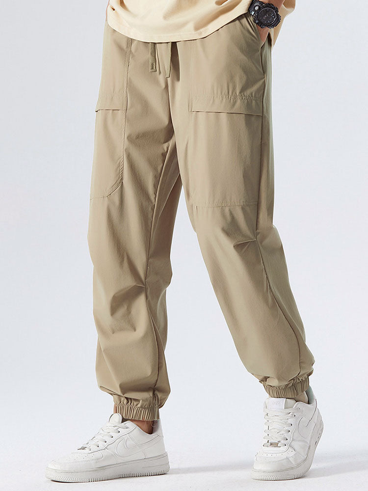 Raydon Elastic Waist Parachute Cargo Pants