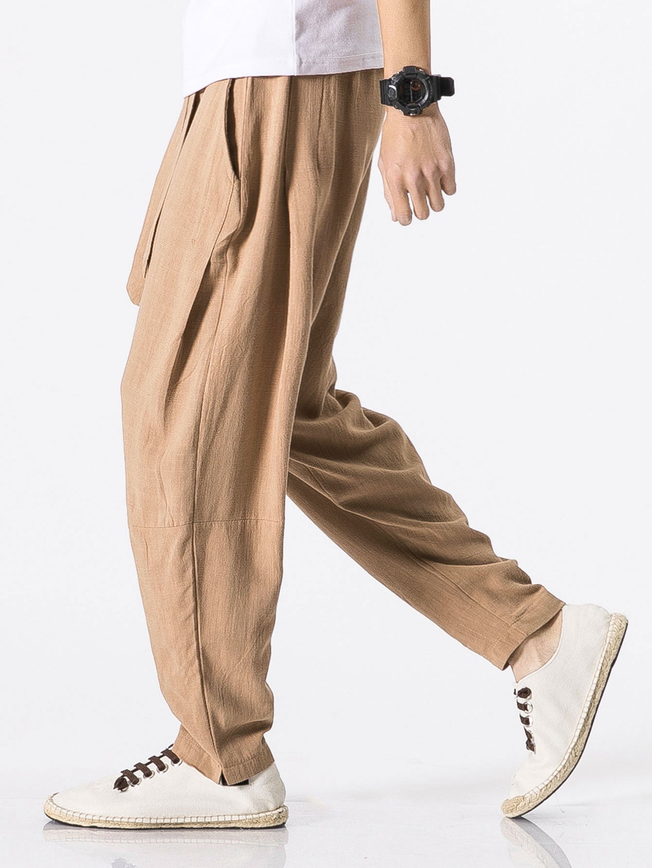 Detachable Belt Relaxed Linen Harem Pants