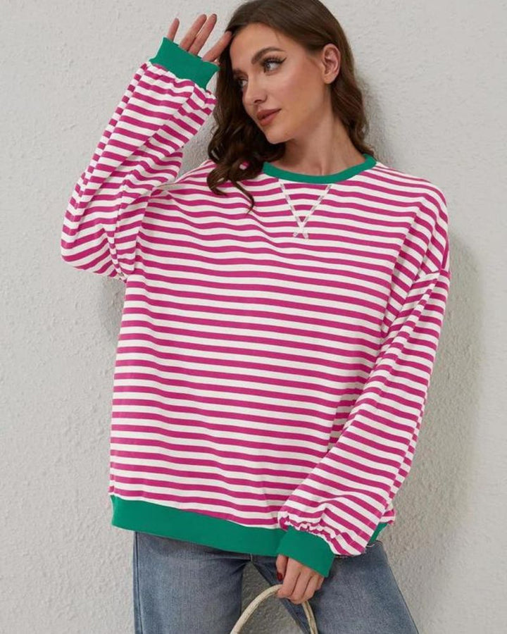 Luna Striped Long Sleeve Sweatshirt