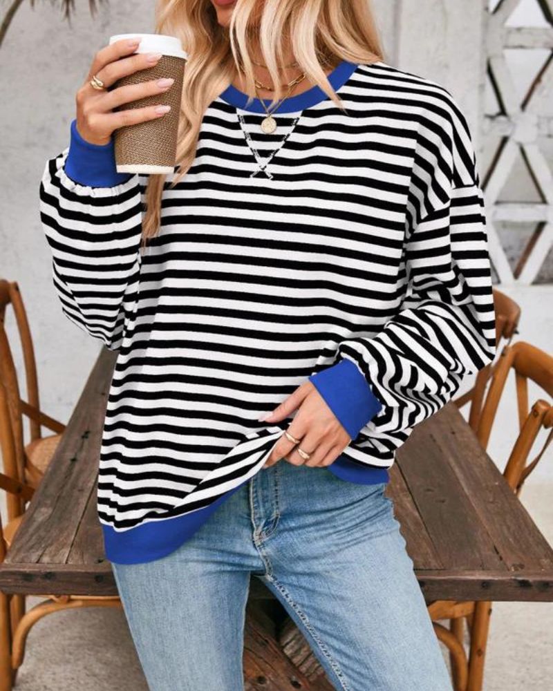 Luna Striped Long Sleeve Sweatshirt