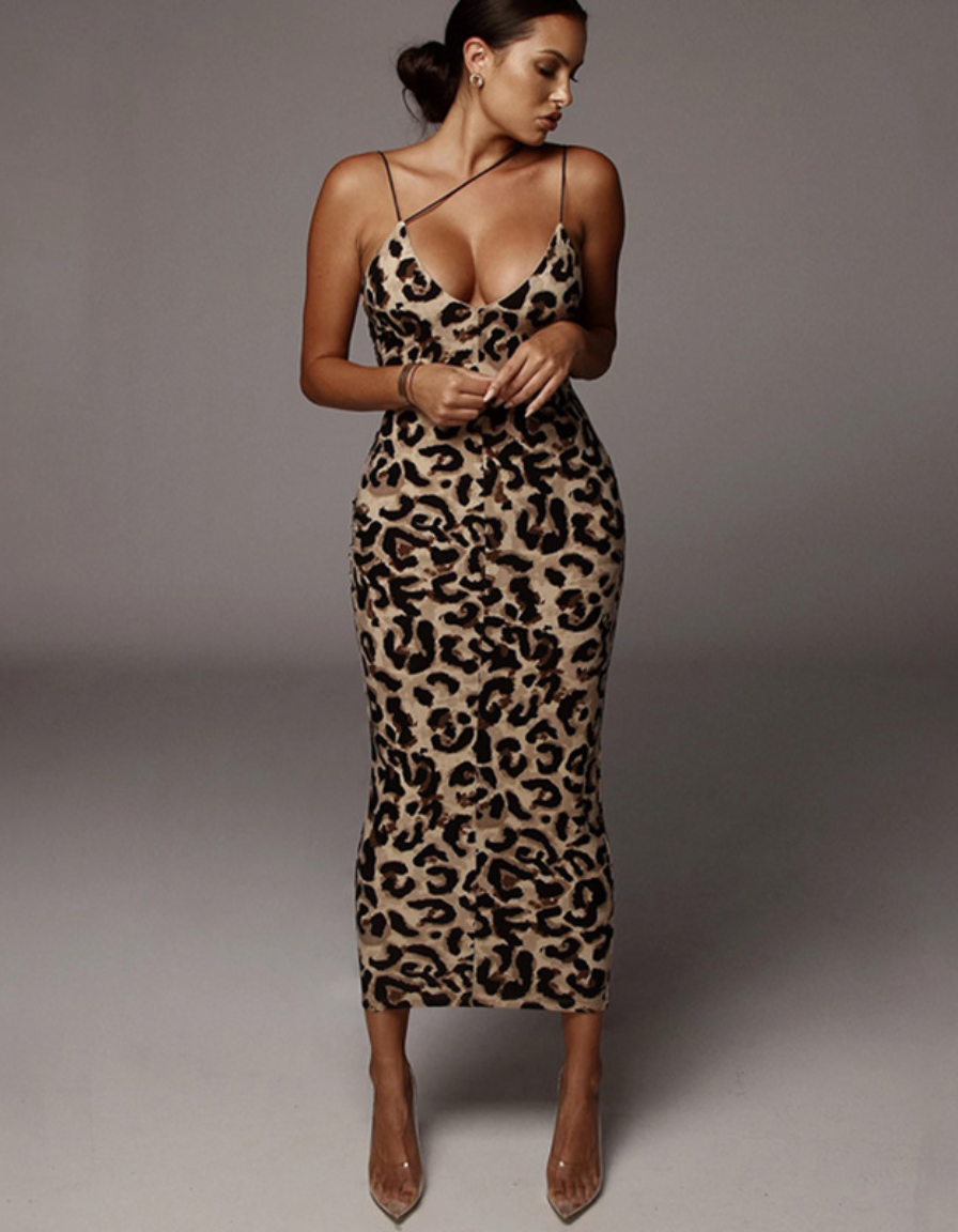 Volara Leopard Midi Dress