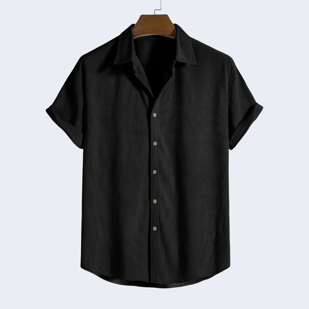 Corduroy Button Up Short Sleeved Shirt