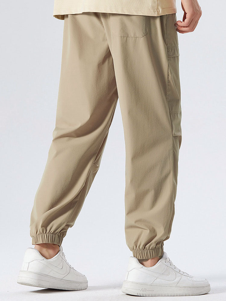 Raydon Elastic Waist Parachute Cargo Pants