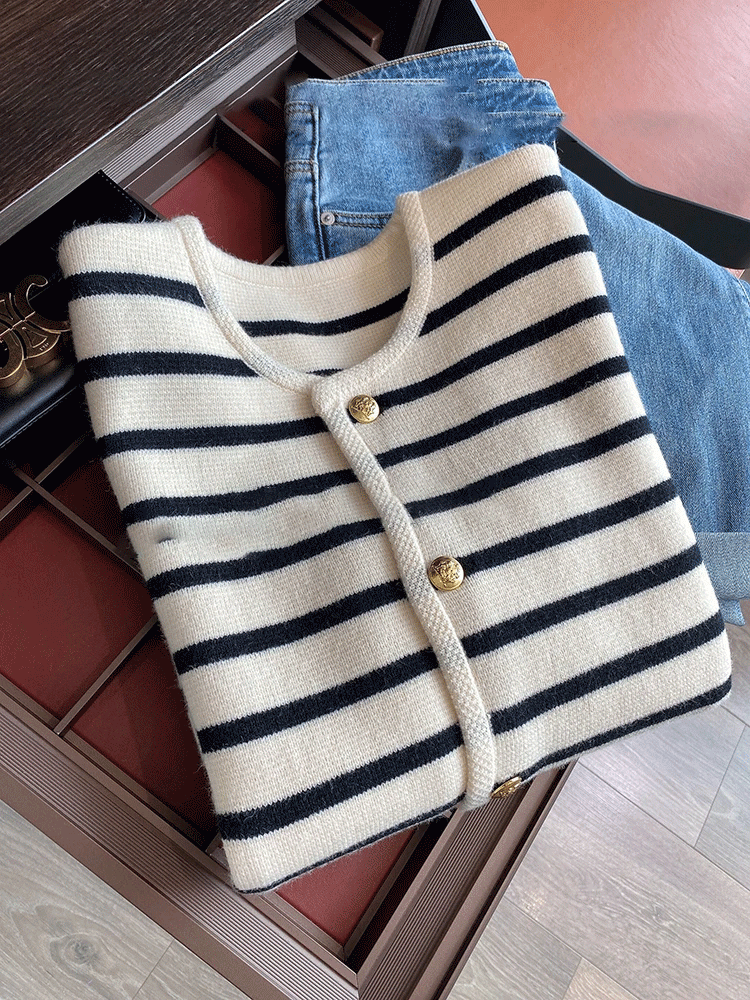 Emilia Striped Sweater Cardigan