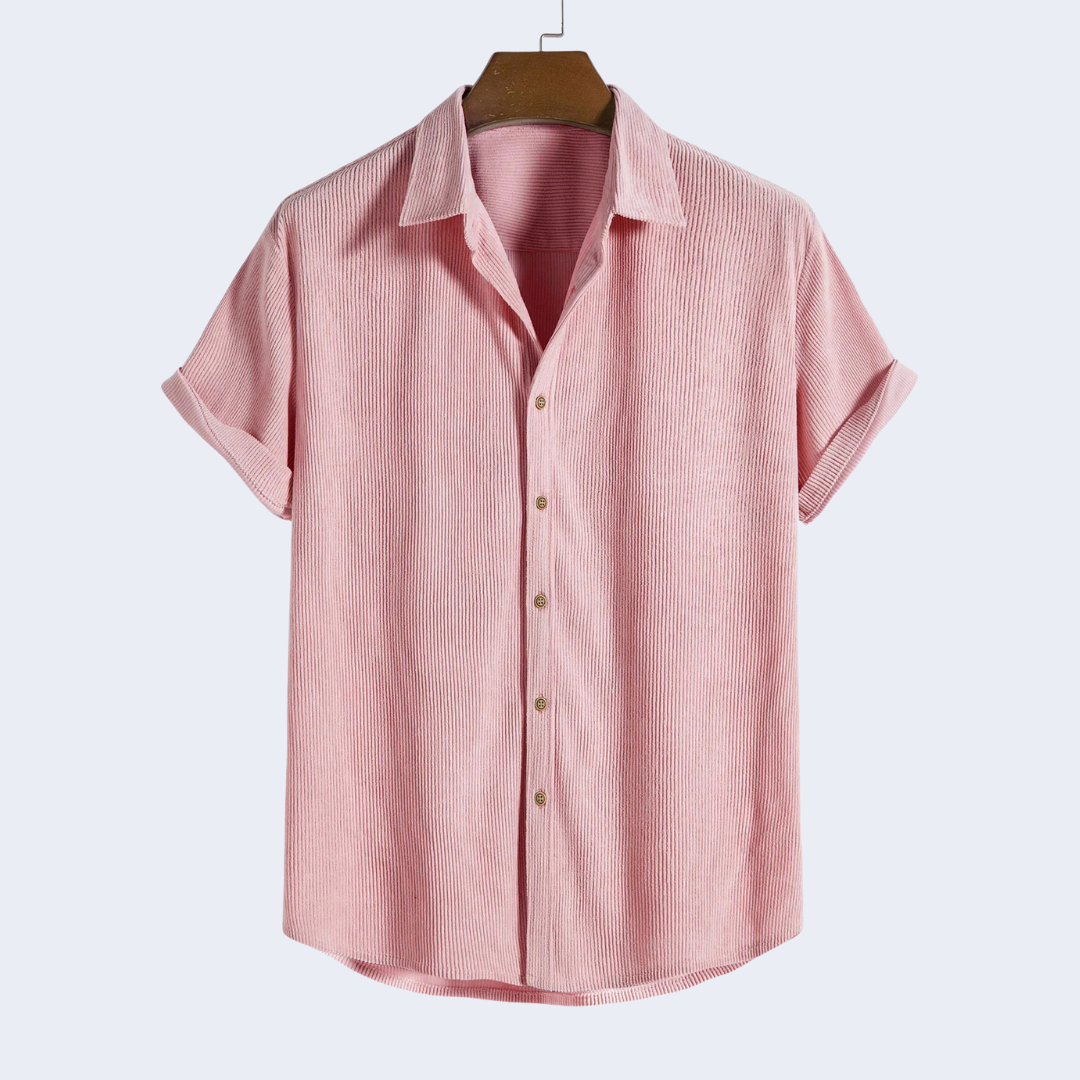 Corduroy Button Up Short Sleeved Shirt