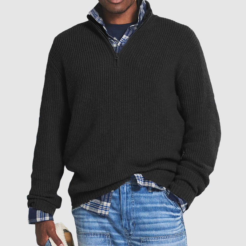 Classic Men's Business Casual Sweater Quarter Zip