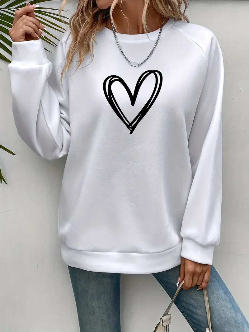 Azula Heart Print Sweater