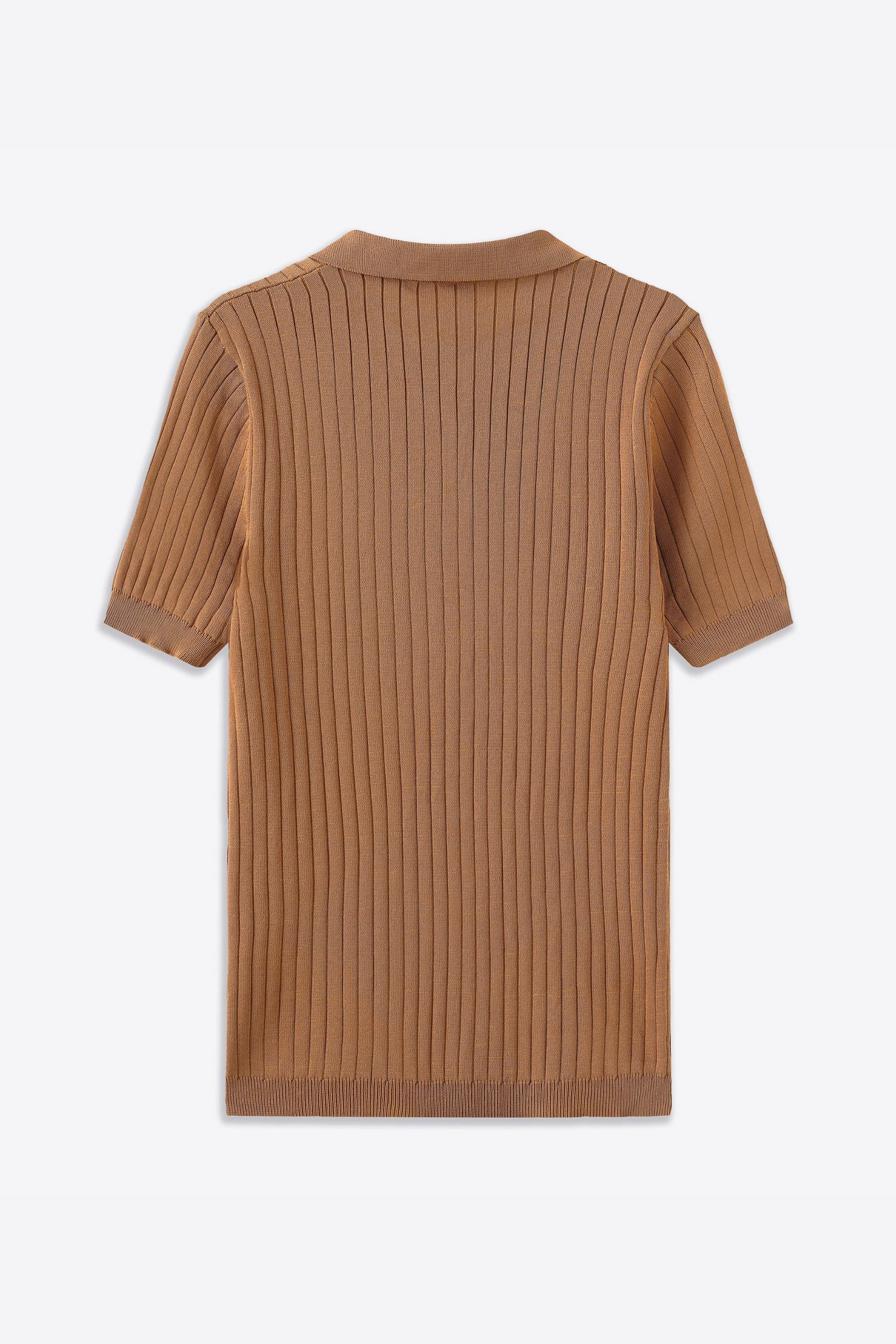 Mattias Ribbed Short-Sleeved Polo Shirt