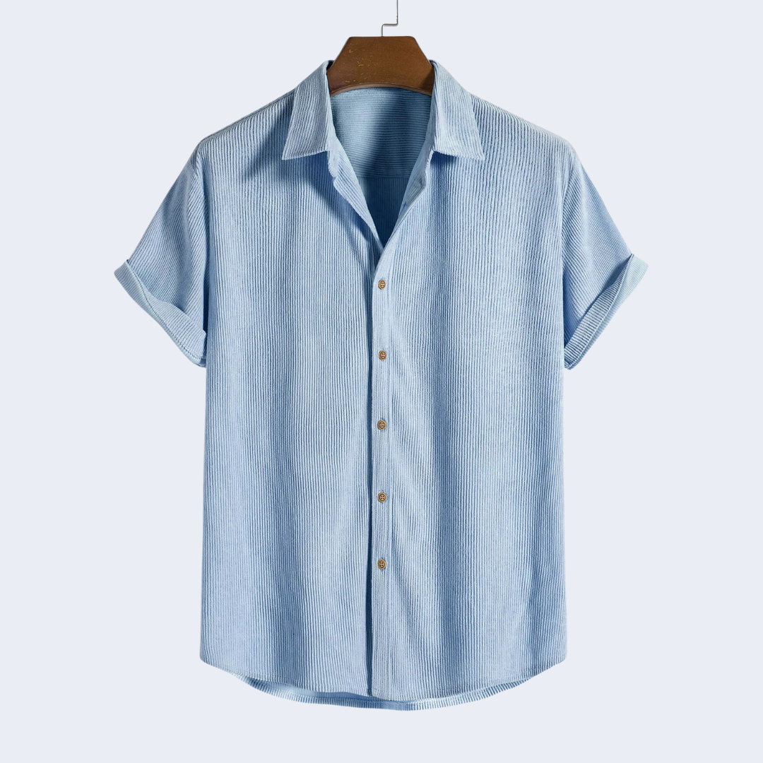 Corduroy Button Up Short Sleeved Shirt