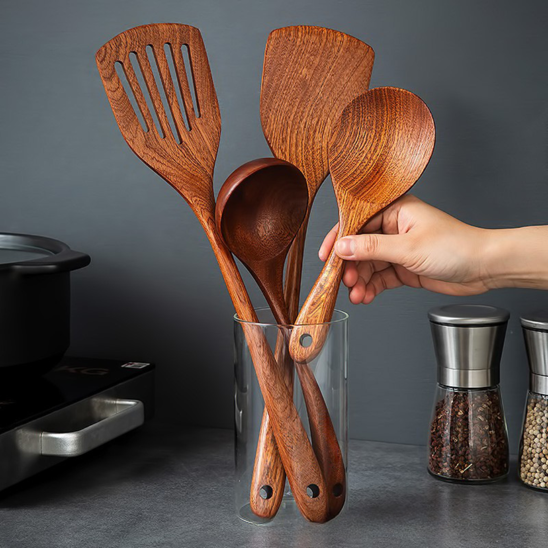 Azura 4-Piece Wooden Multi-Use Kitchen Utensil Set