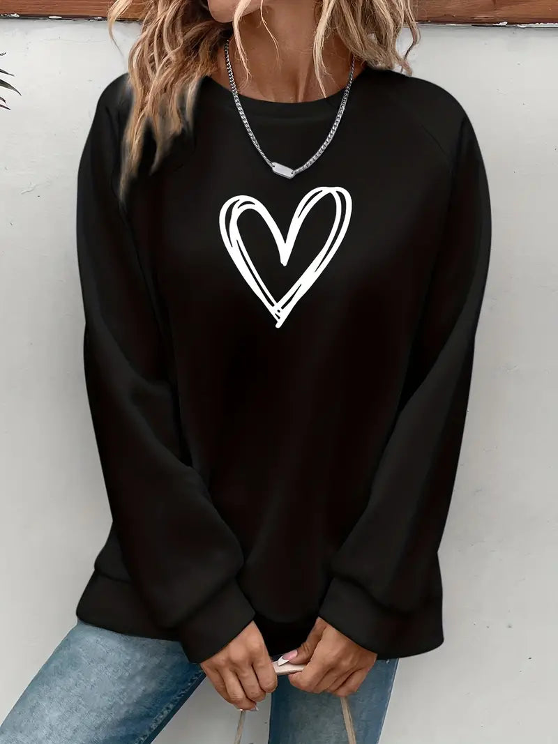 Azula Heart Print Sweater