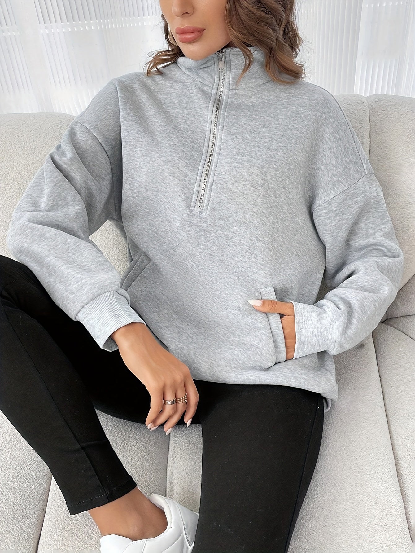 Olivia Soft Half-Zipper Sweatshirt