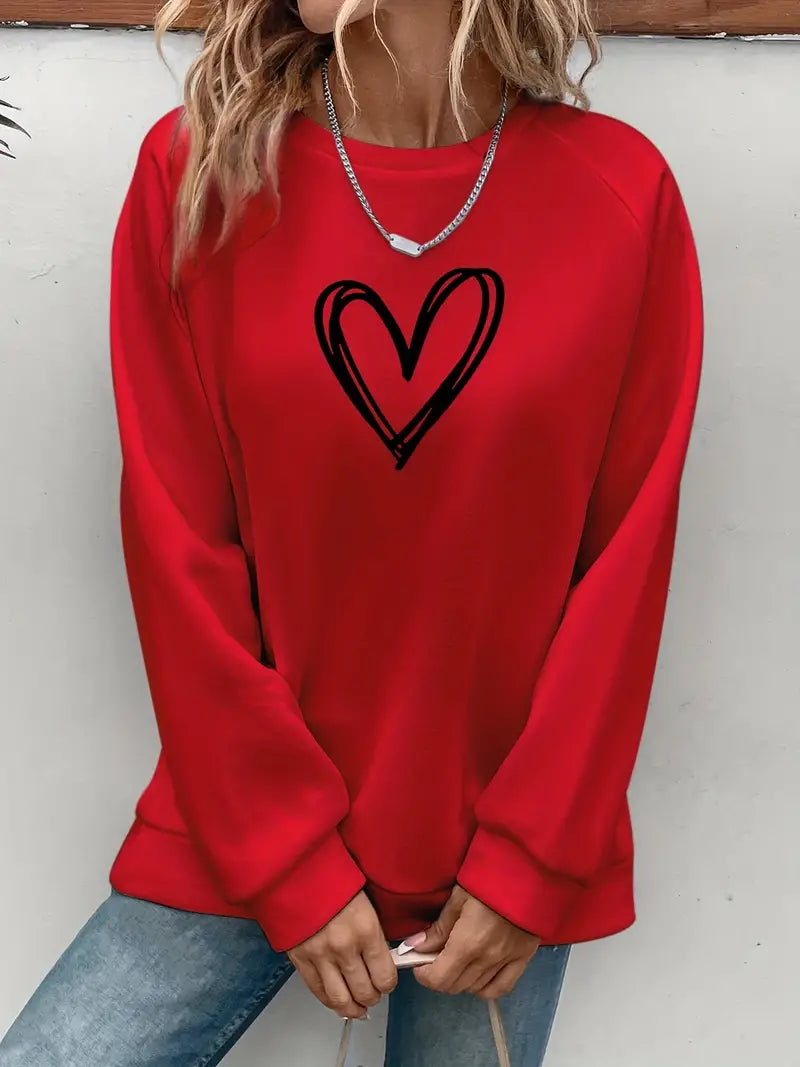 Azula Heart Print Sweater