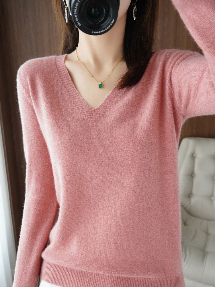 Casual Long Sleeve V-Neck Sweater