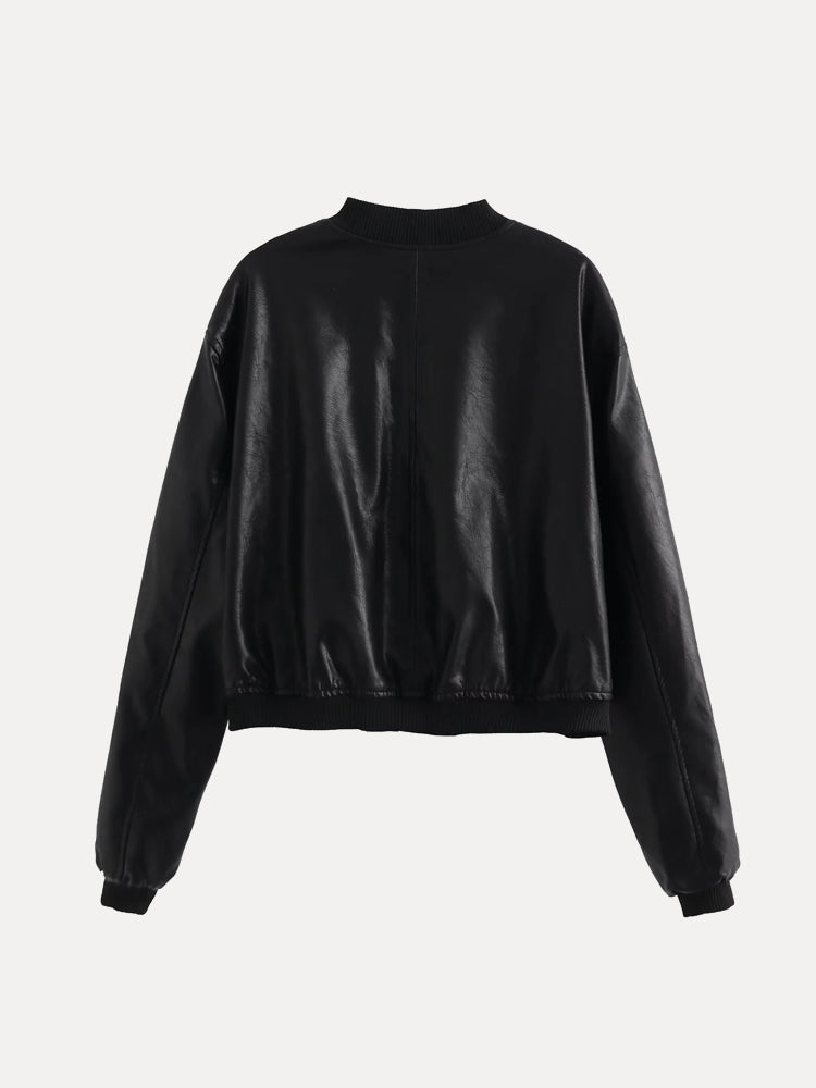 Luna Classic Leather Bomber Jacket