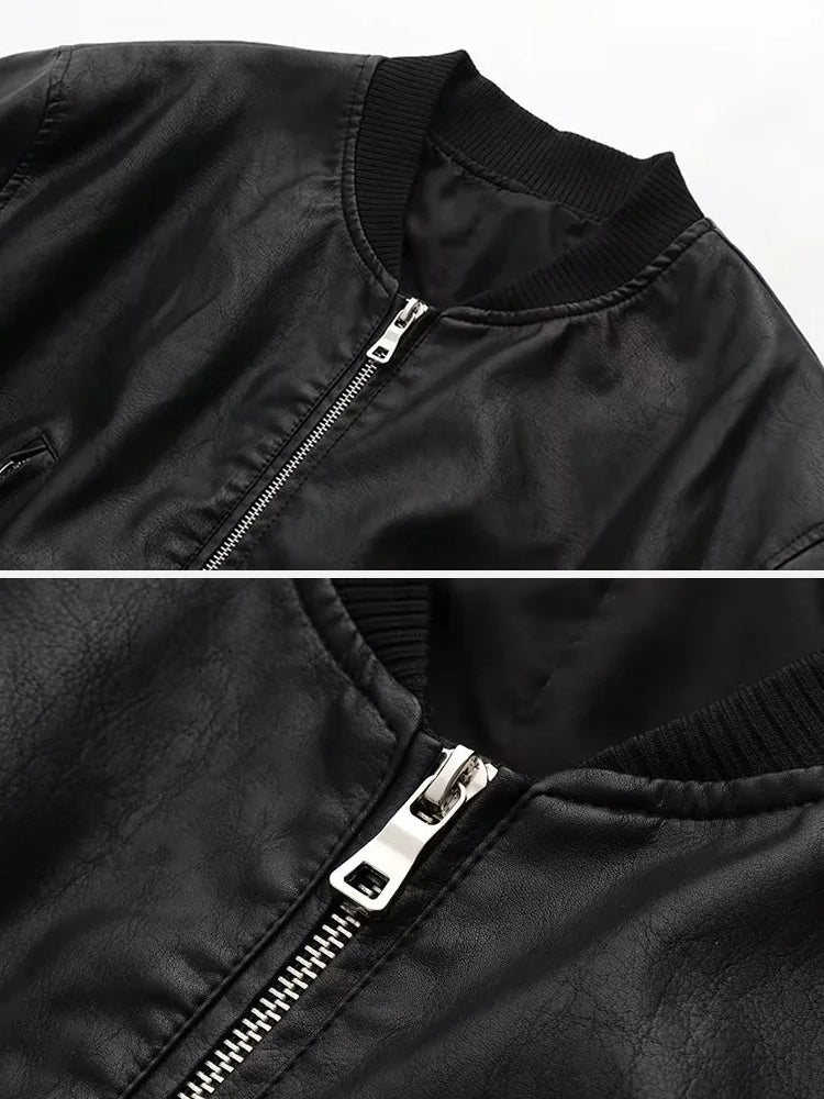 Luna Classic Leather Bomber Jacket