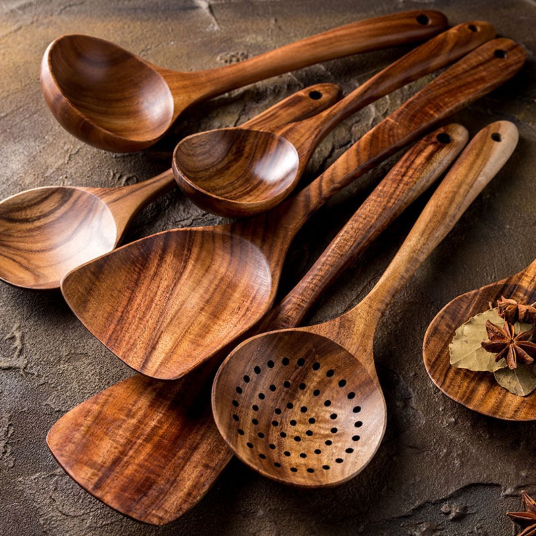 Azura 7-Piece Wooden Multi-Use Kitchen Utensil Set