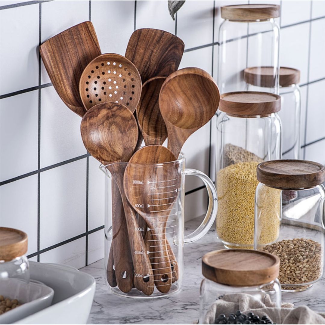 Azura 7-Piece Wooden Multi-Use Kitchen Utensil Set