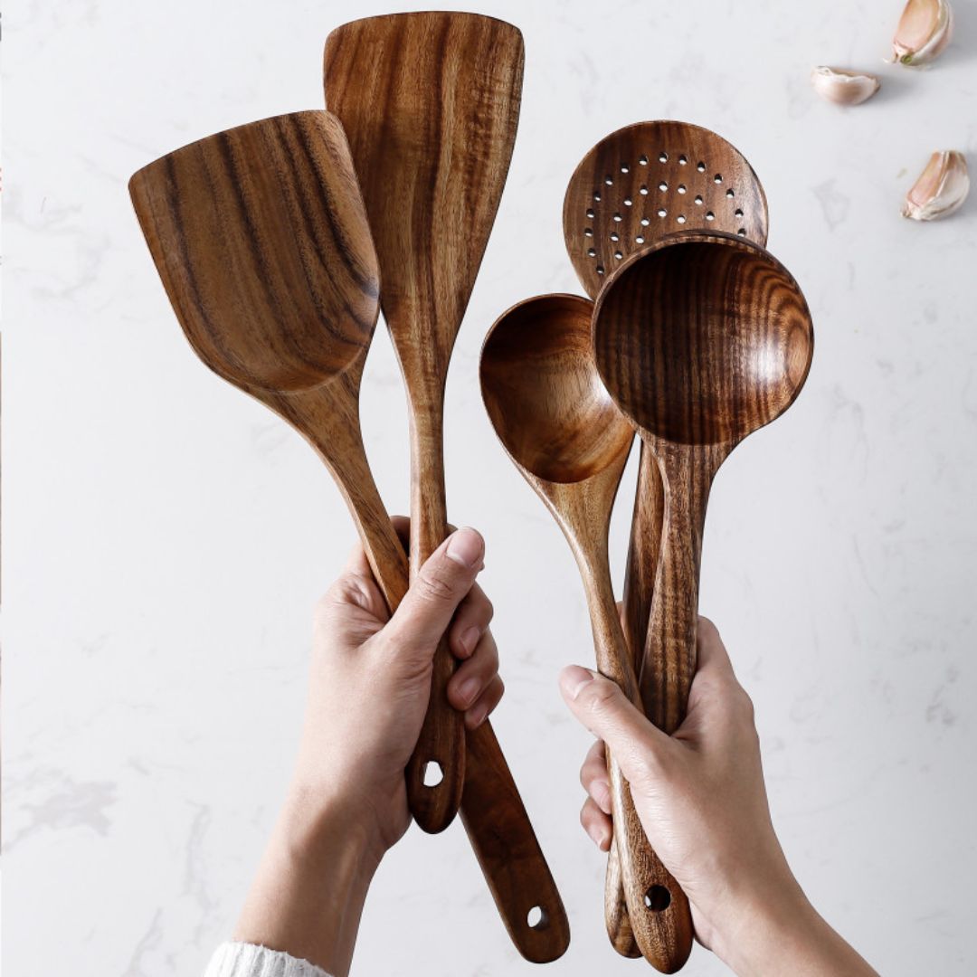 Azura 7-Piece Wooden Multi-Use Kitchen Utensil Set