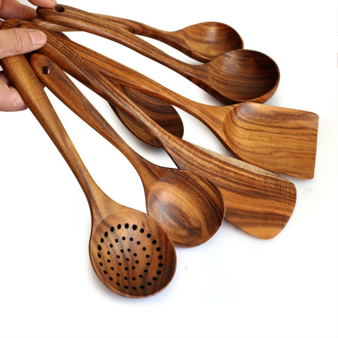 Azura 7-Piece Wooden Multi-Use Kitchen Utensil Set