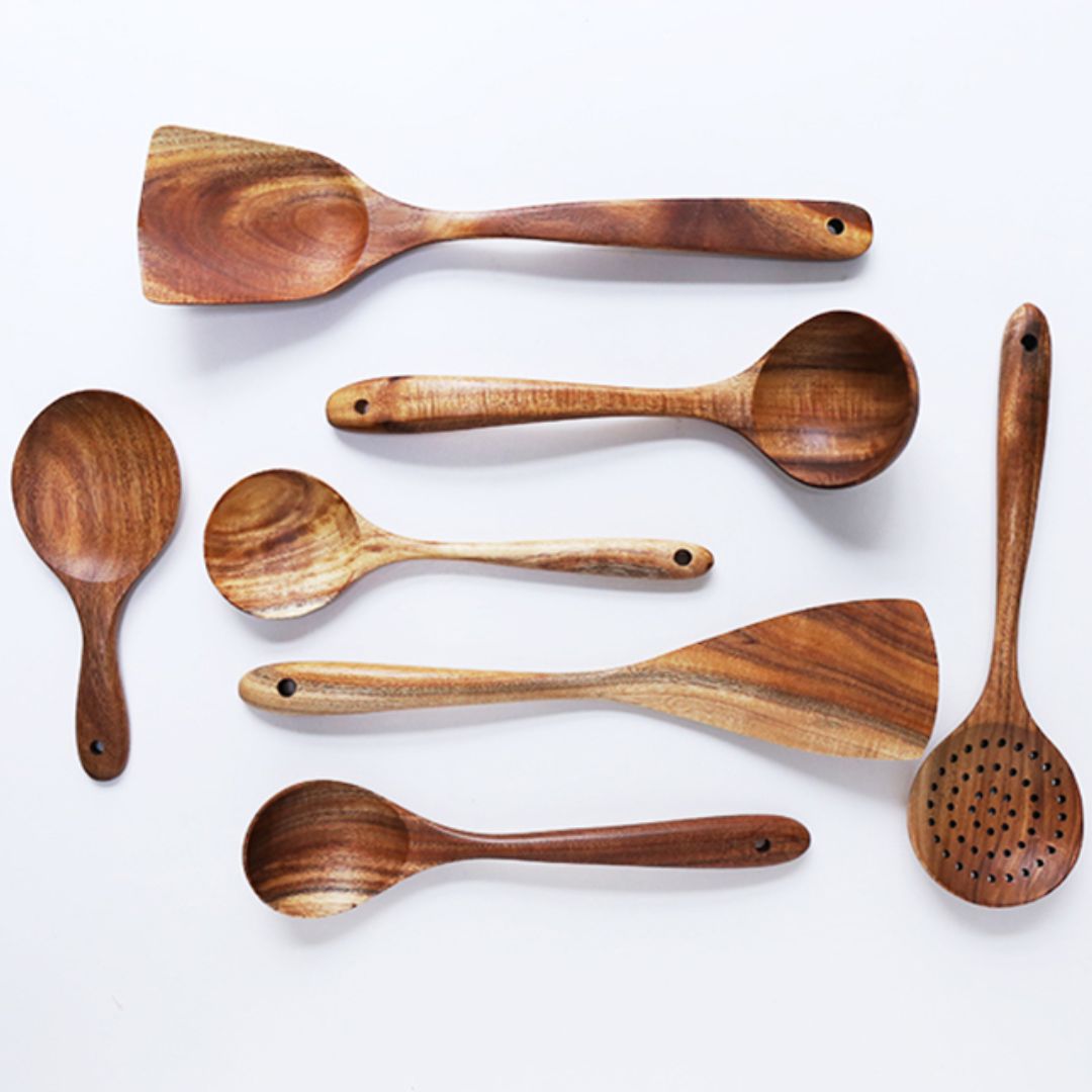 Azura 7-Piece Wooden Multi-Use Kitchen Utensil Set