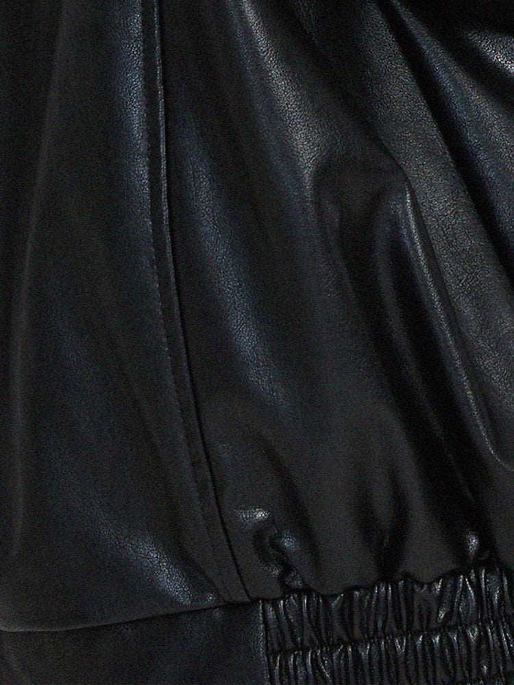 Oversized Drop Shoulder Faux Leather Jacket