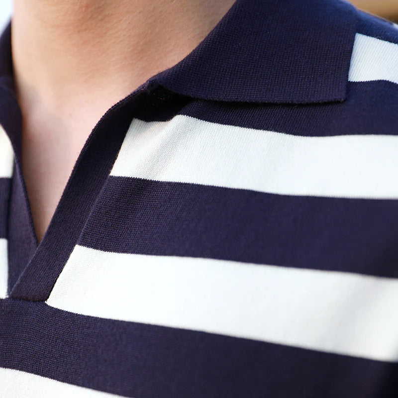 Infinity Striped Short Sleeve Polo Shirt