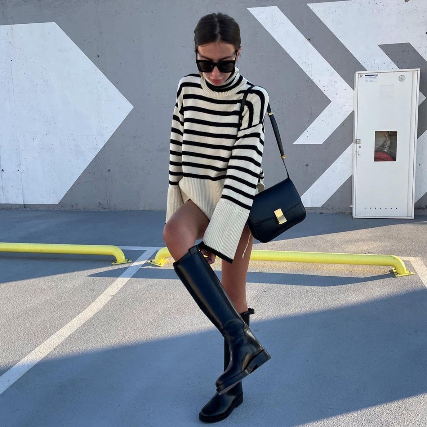 Jenna Striped Split Sweater