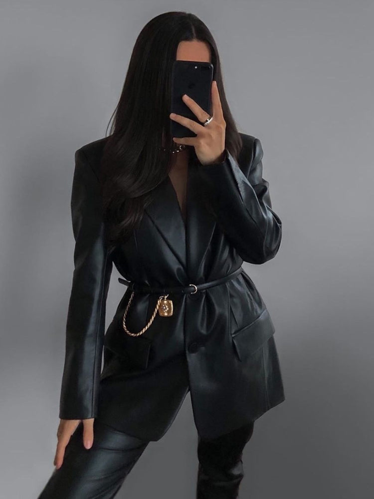 Midi Premium Faux Leather Coat