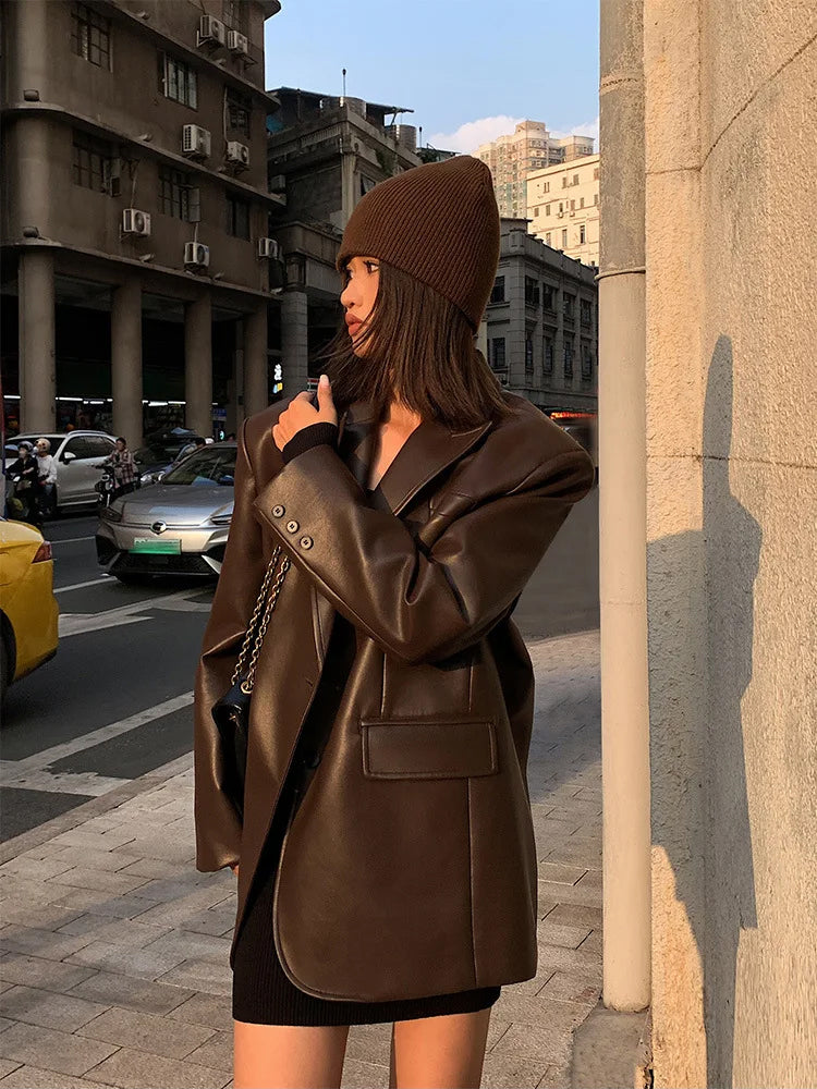 Midi Premium Faux Leather Coat