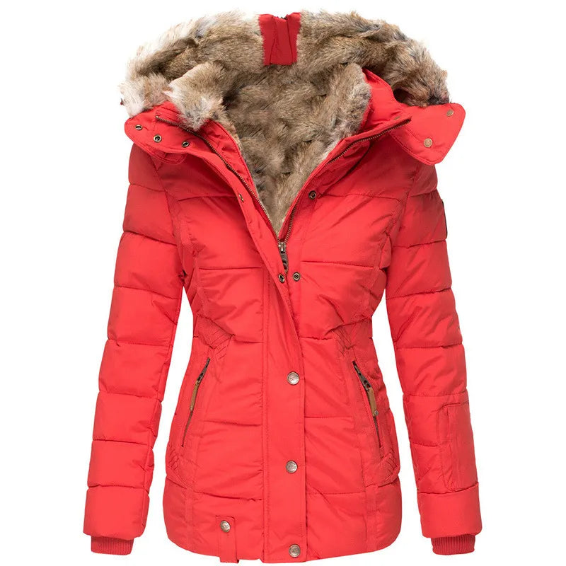 Winter Parka Jacket with Faux Fur and Hood