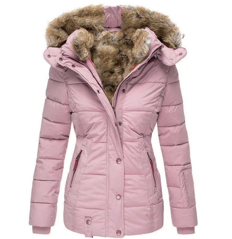 Winter Parka Jacket with Faux Fur and Hood