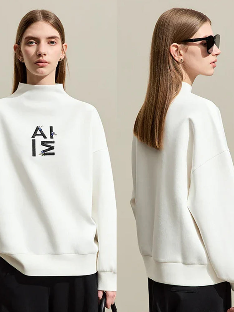 Minimalism Half-High Neck Sweatshirt