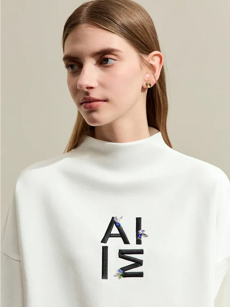 Minimalism Half-High Neck Sweatshirt