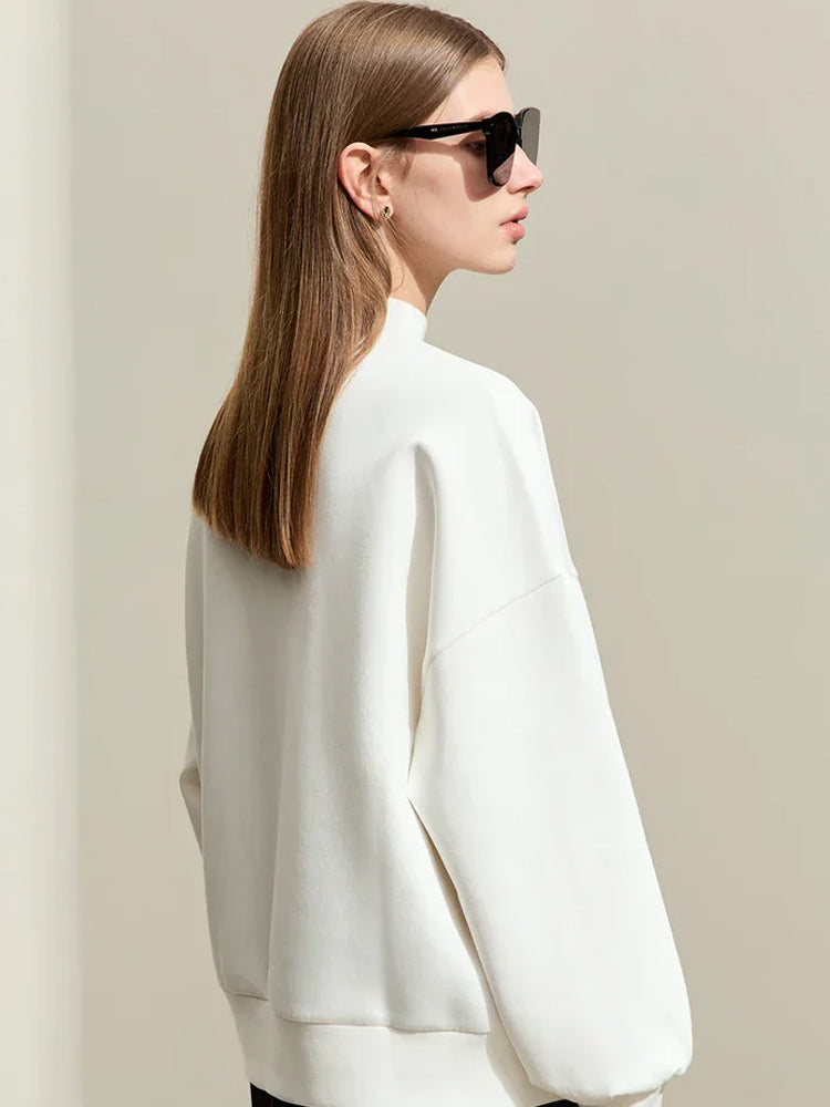 Minimalism Half-High Neck Sweatshirt