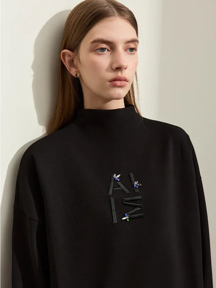 Minimalism Half-High Neck Sweatshirt