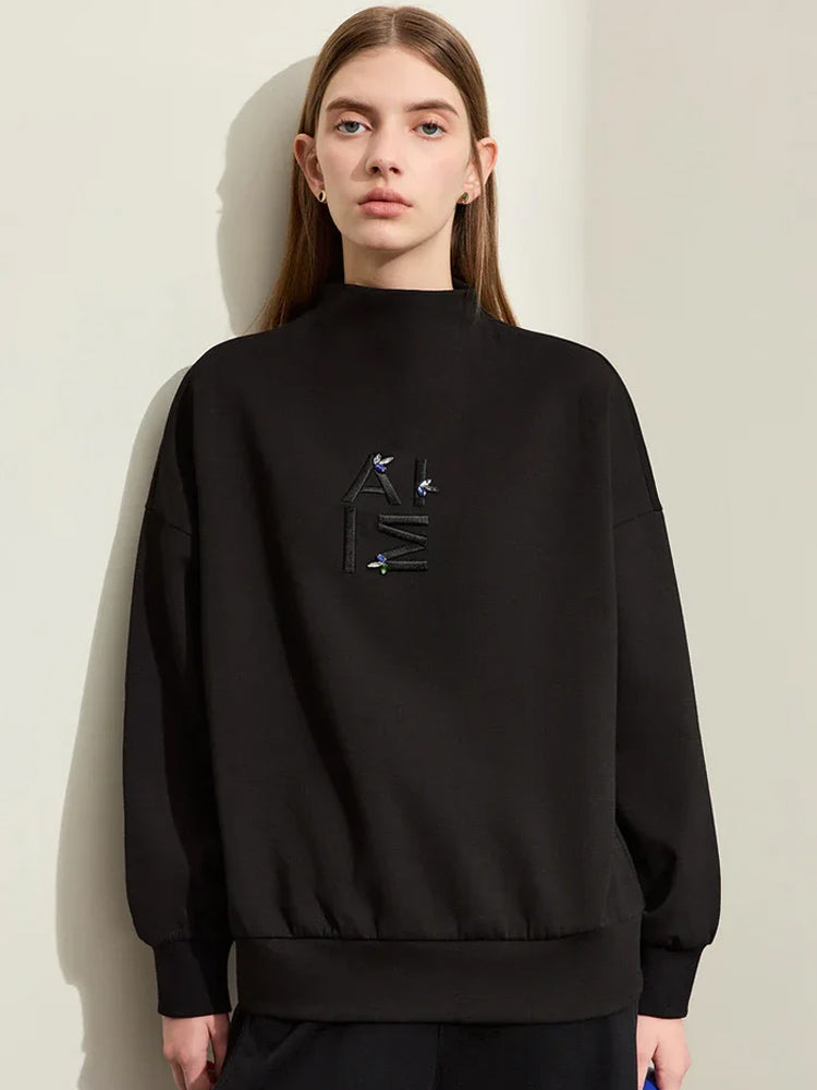 Minimalism Half-High Neck Sweatshirt